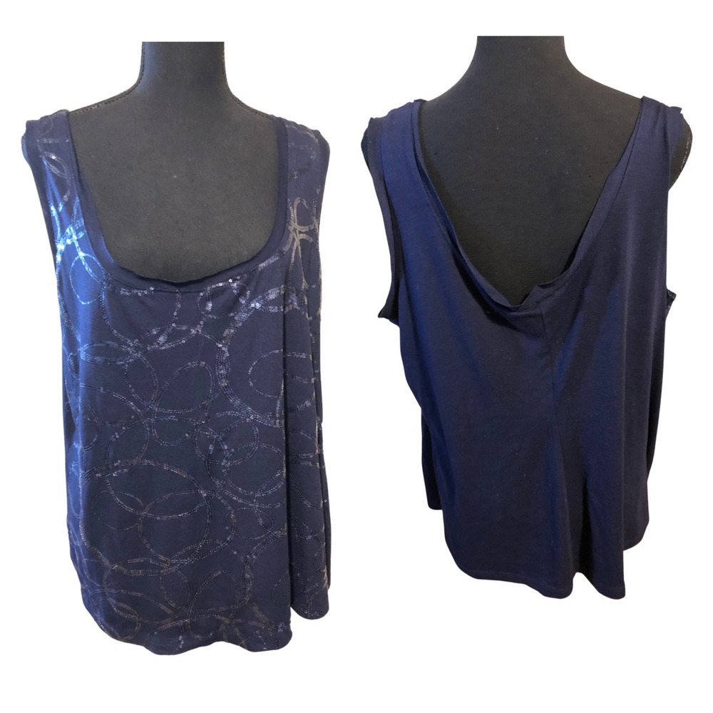 Torrid Sequin Detail  Tank Top Navy Blue